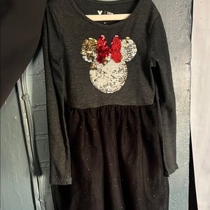 Disney Minnie Mouse Gray and Black Kids Dress